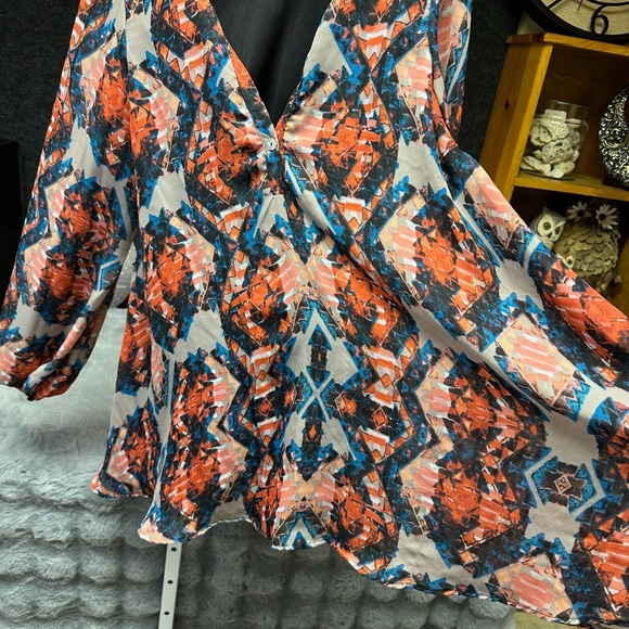 Show Me Your MuMu Tops - Show Me Your Mumu Jamie Tunic Womens Medium Multicolor Geometric Boho Blouse
